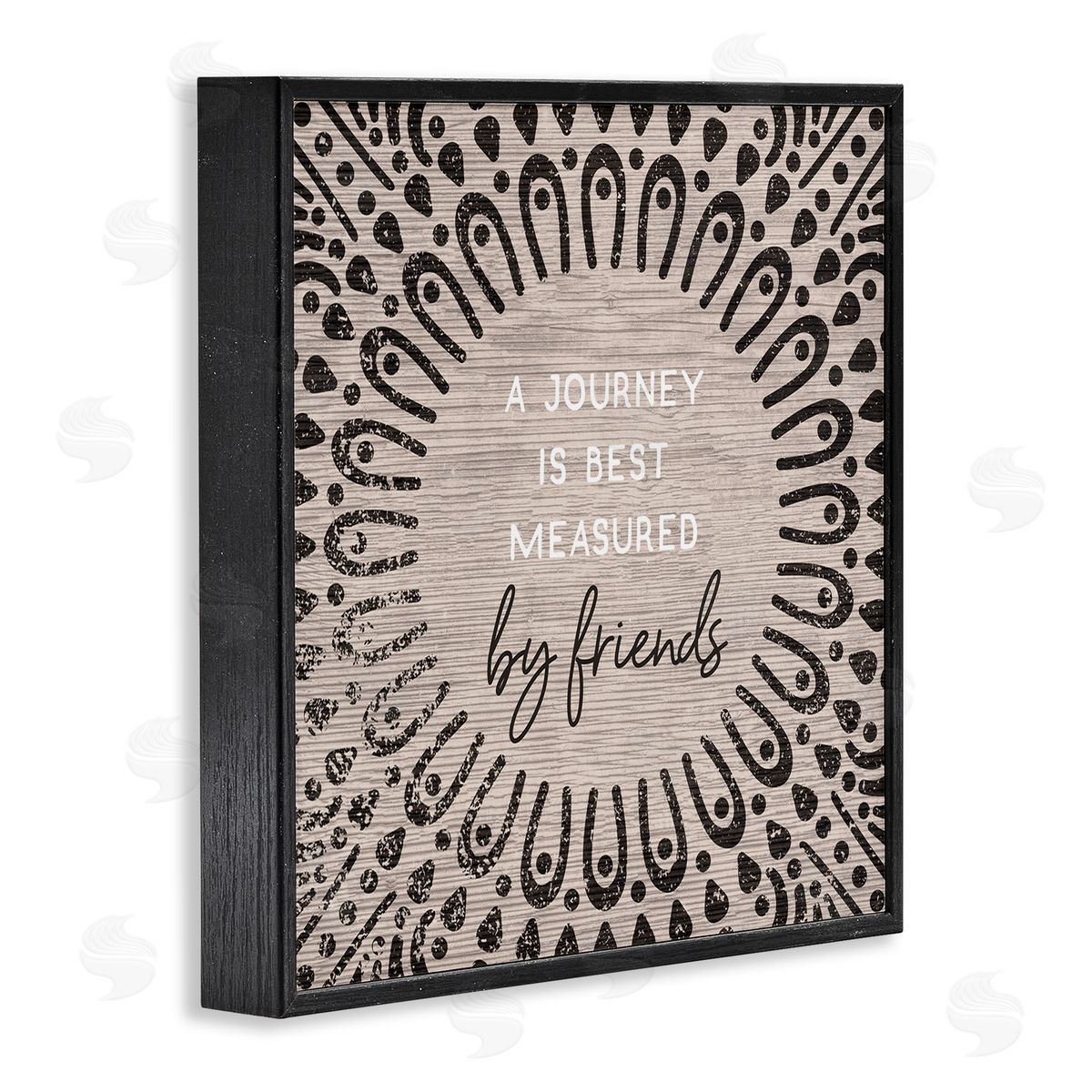 Stupell Studio Best Measured By Friends Moroccan Pattern Black Framed Giclee Wall Art