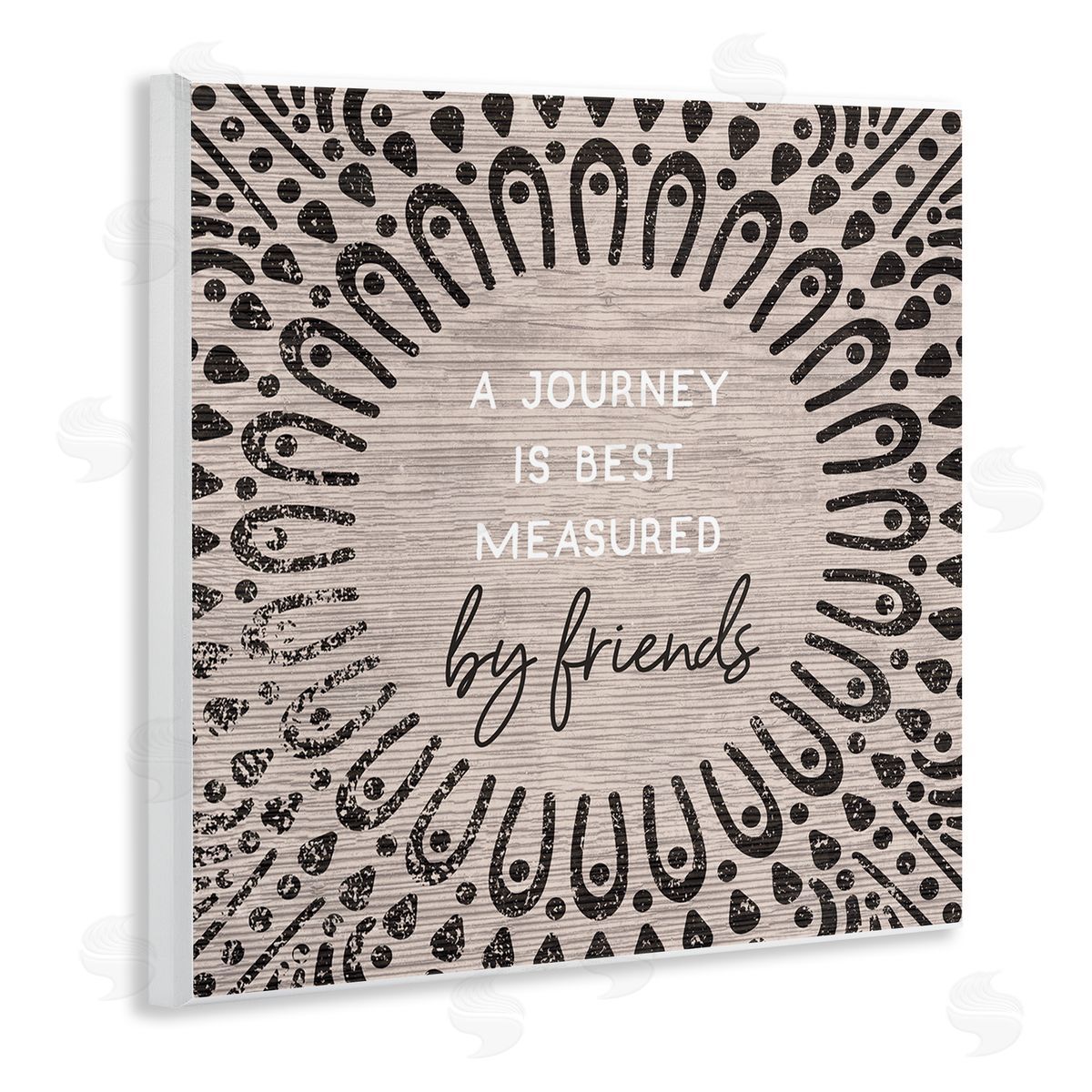 Stupell Studio Best Measured By Friends Moroccan Pattern Wall Plaque Art