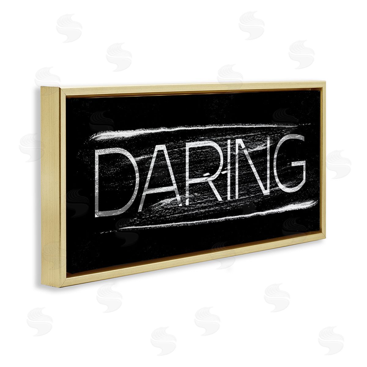 Stupell Studio Bold Daring Text Paint Stroke Gold Floater Frame Canvas Art