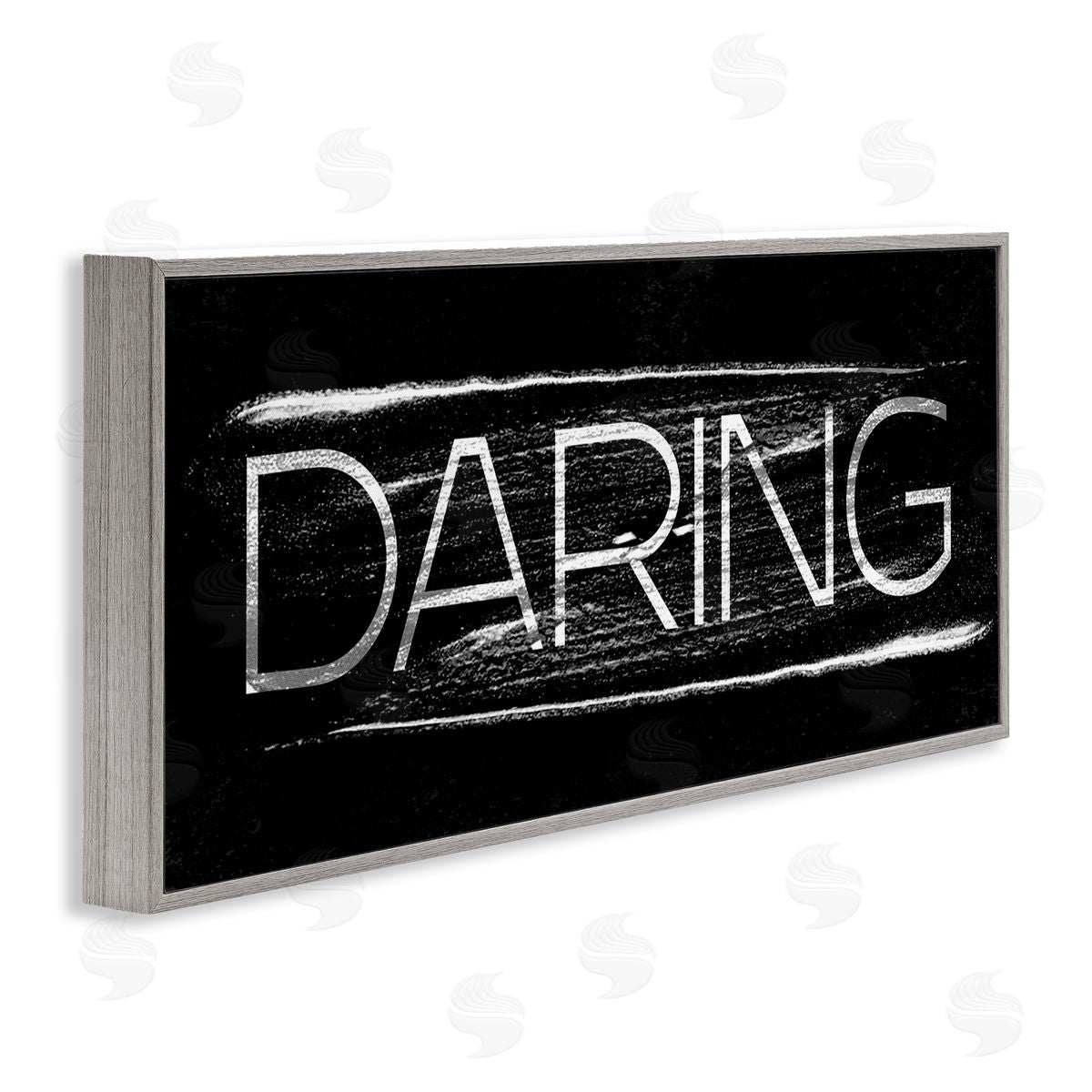 Stupell Studio Bold Daring Text Paint Stroke Gray Framed Giclee Wall Art