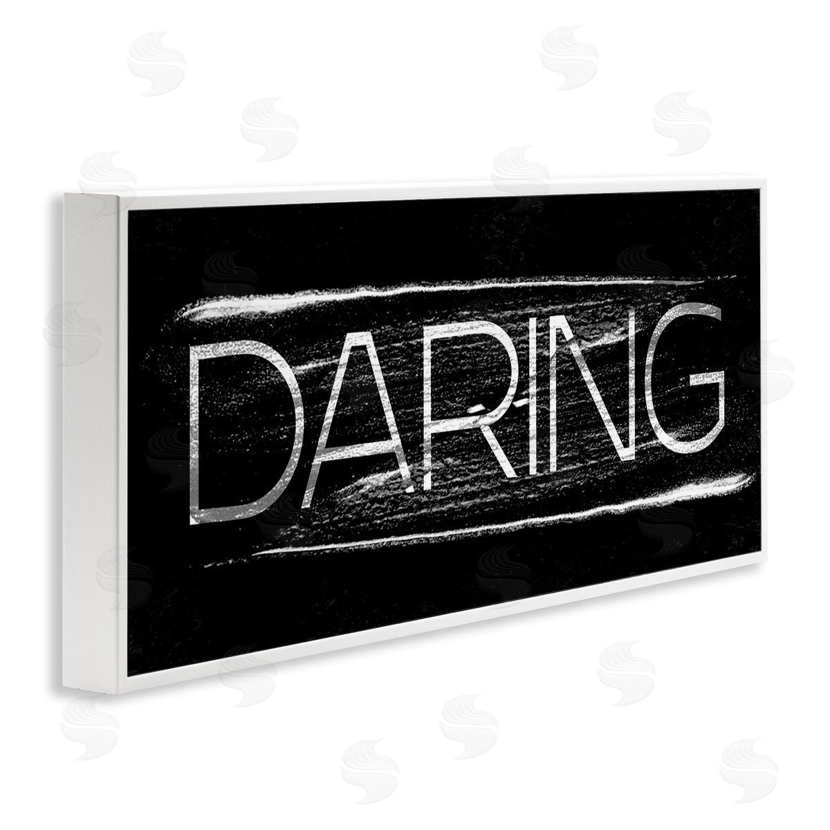 Stupell Studio Bold Daring Text Paint Stroke White Framed Giclee Wall Art