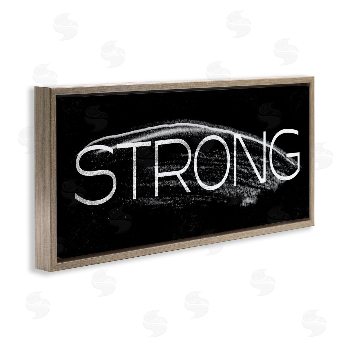 Stupell Studio Strong Phrase Bold Paint Stroke Brown Floater Frame Canvas Art