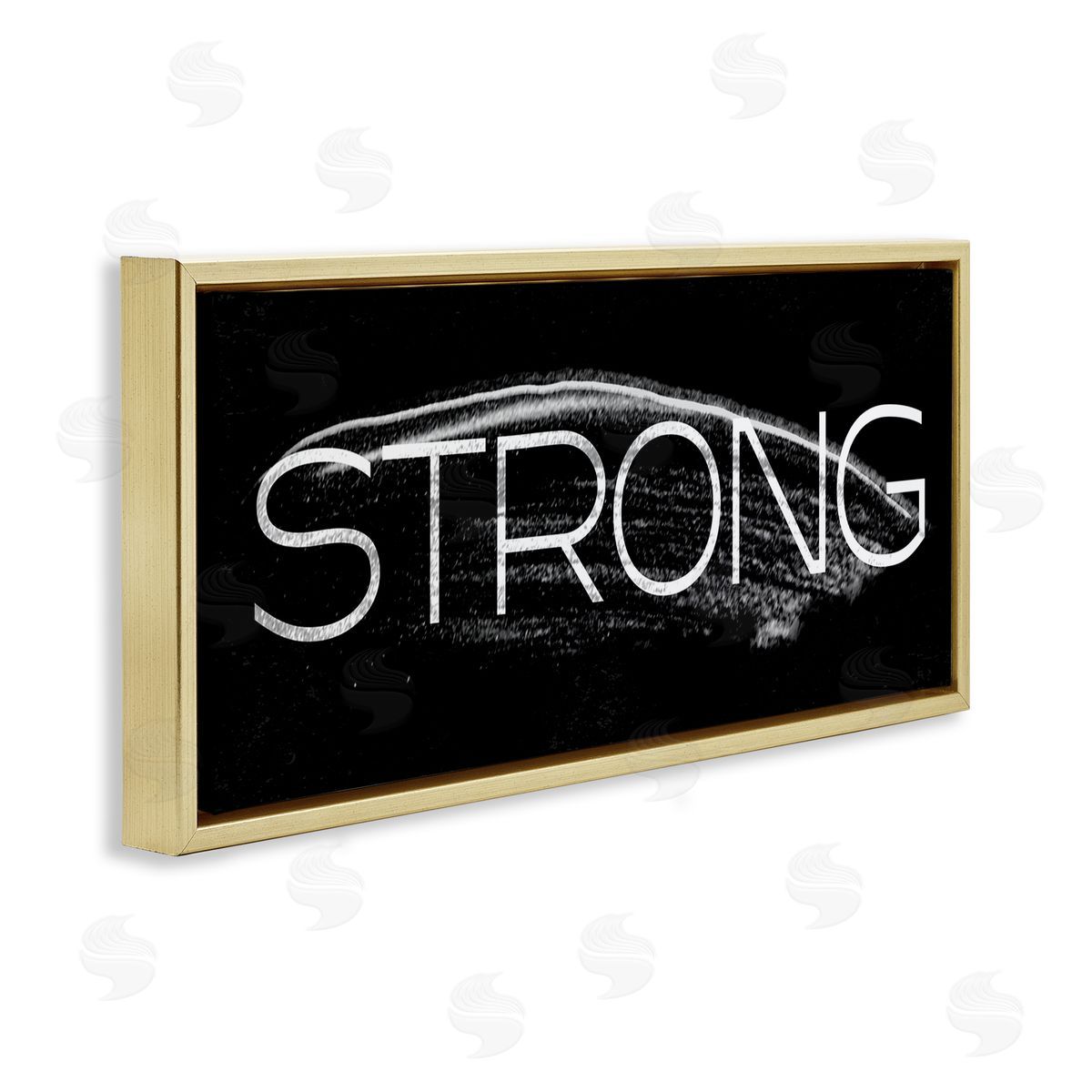 Stupell Studio Strong Phrase Bold Paint Stroke Gold Floater Frame Canvas Art