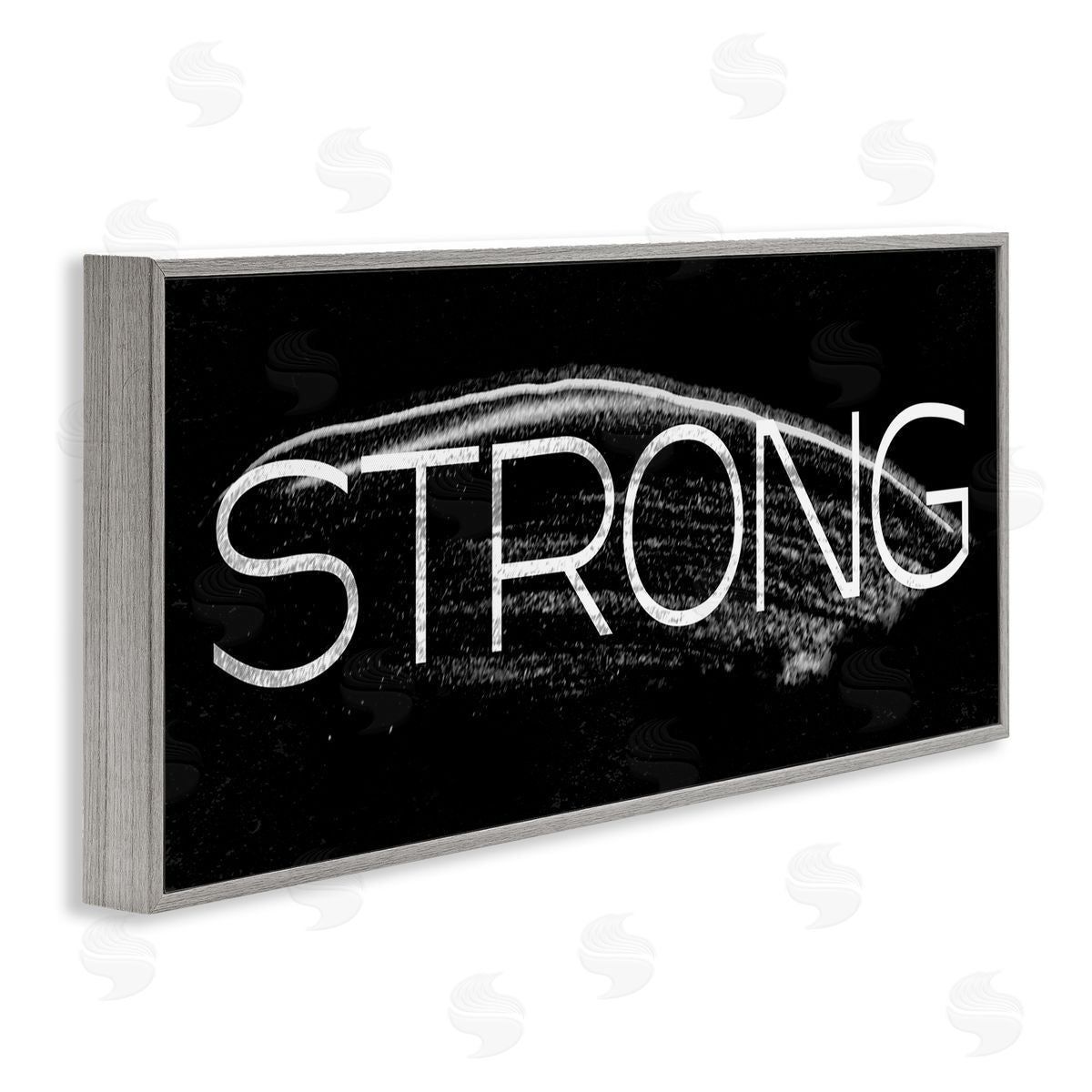 Stupell Studio Strong Phrase Bold Paint Stroke Gray Framed Giclee Wall Art