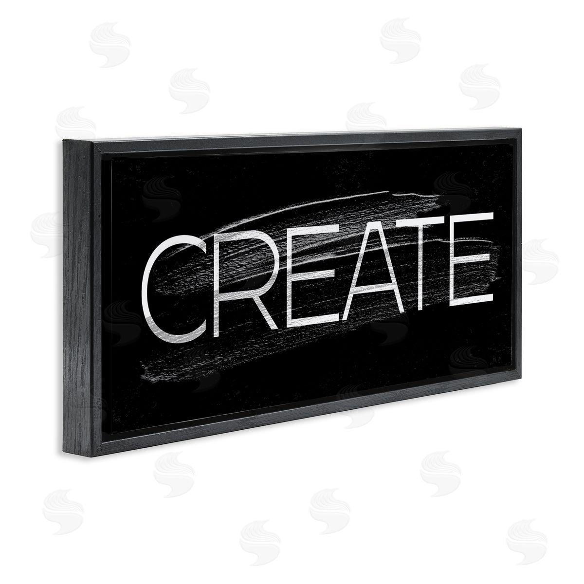 Stupell Studio Create Text Paint Stroke Black Floater Frame Canvas Art