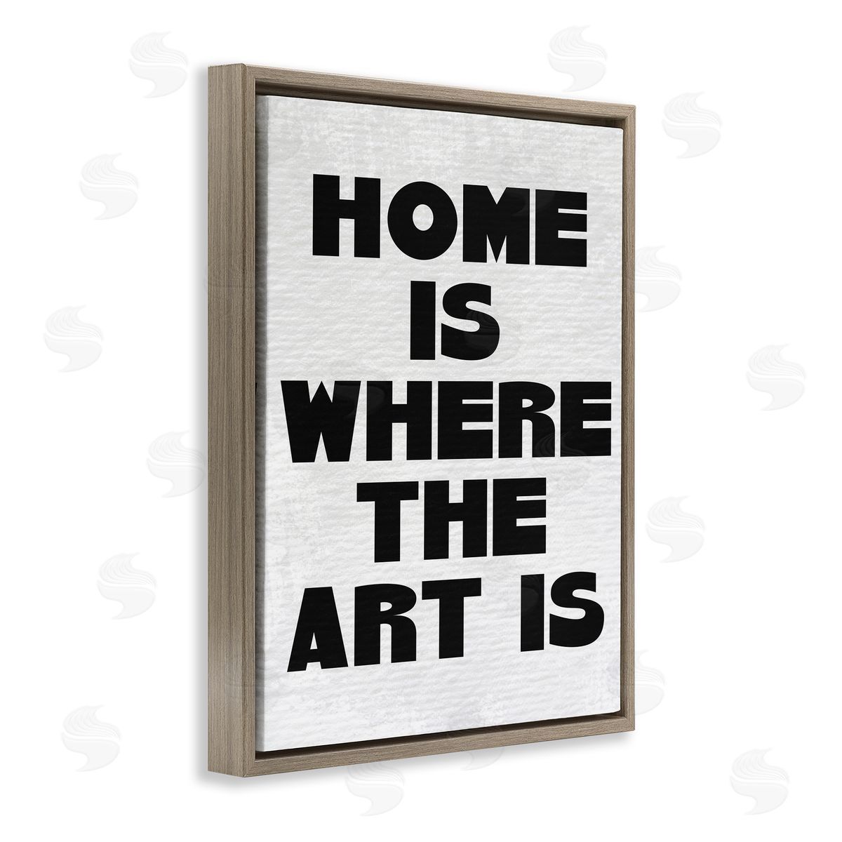 Stupell Studio Home Is Where Art Is Minimal Brown Floater Frame Canvas Art