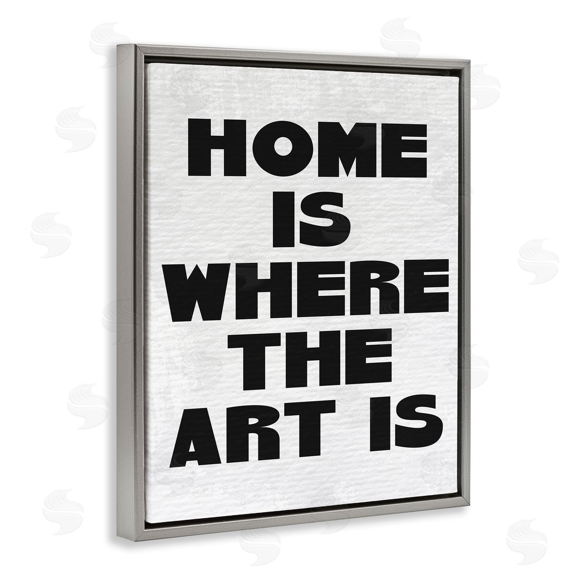 Stupell Studio Home Is Where Art Is Minimal Gray Floater Frame Canvas Art