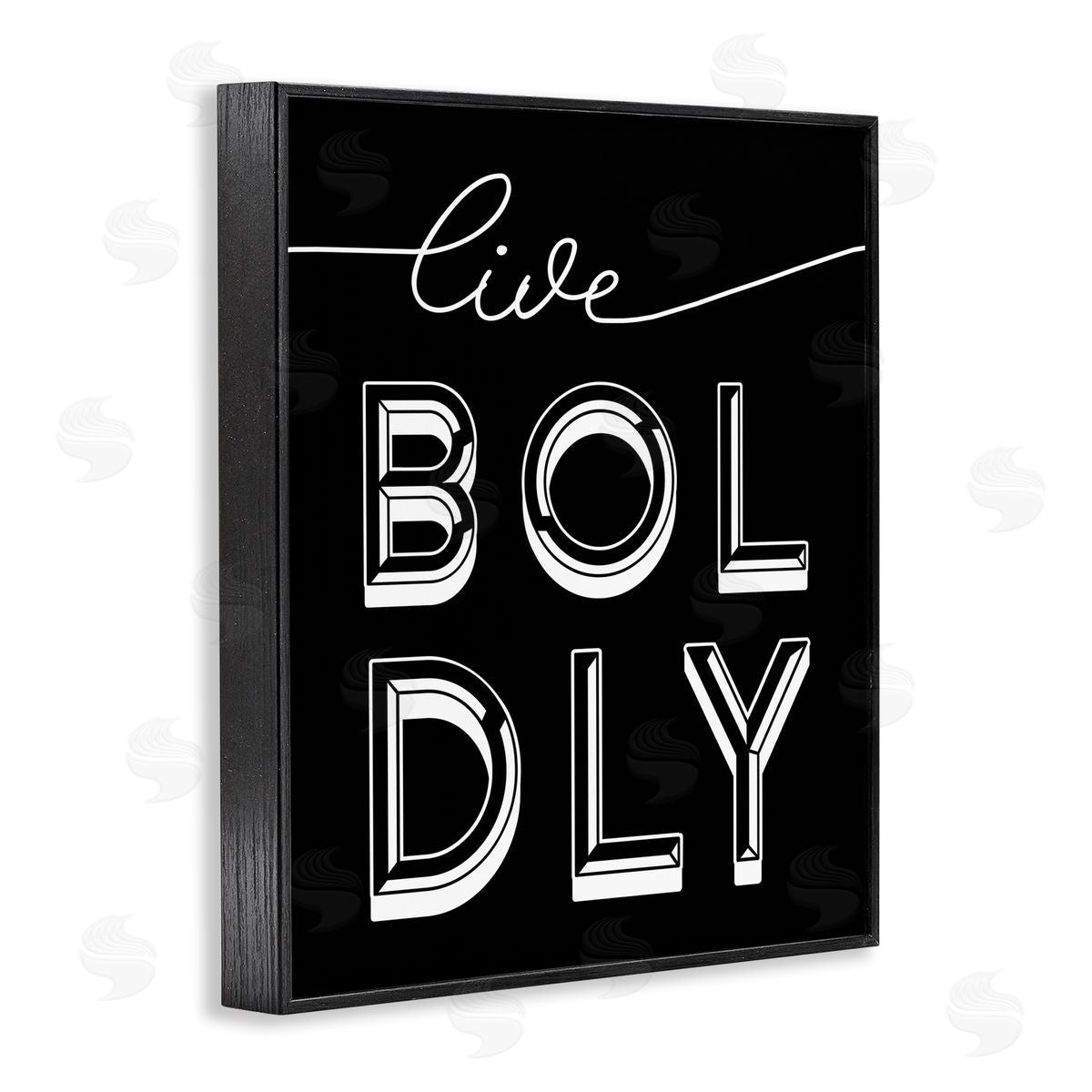 Stupell Studio Live Boldly Text Pop Typography Black Framed Giclee Wall Art