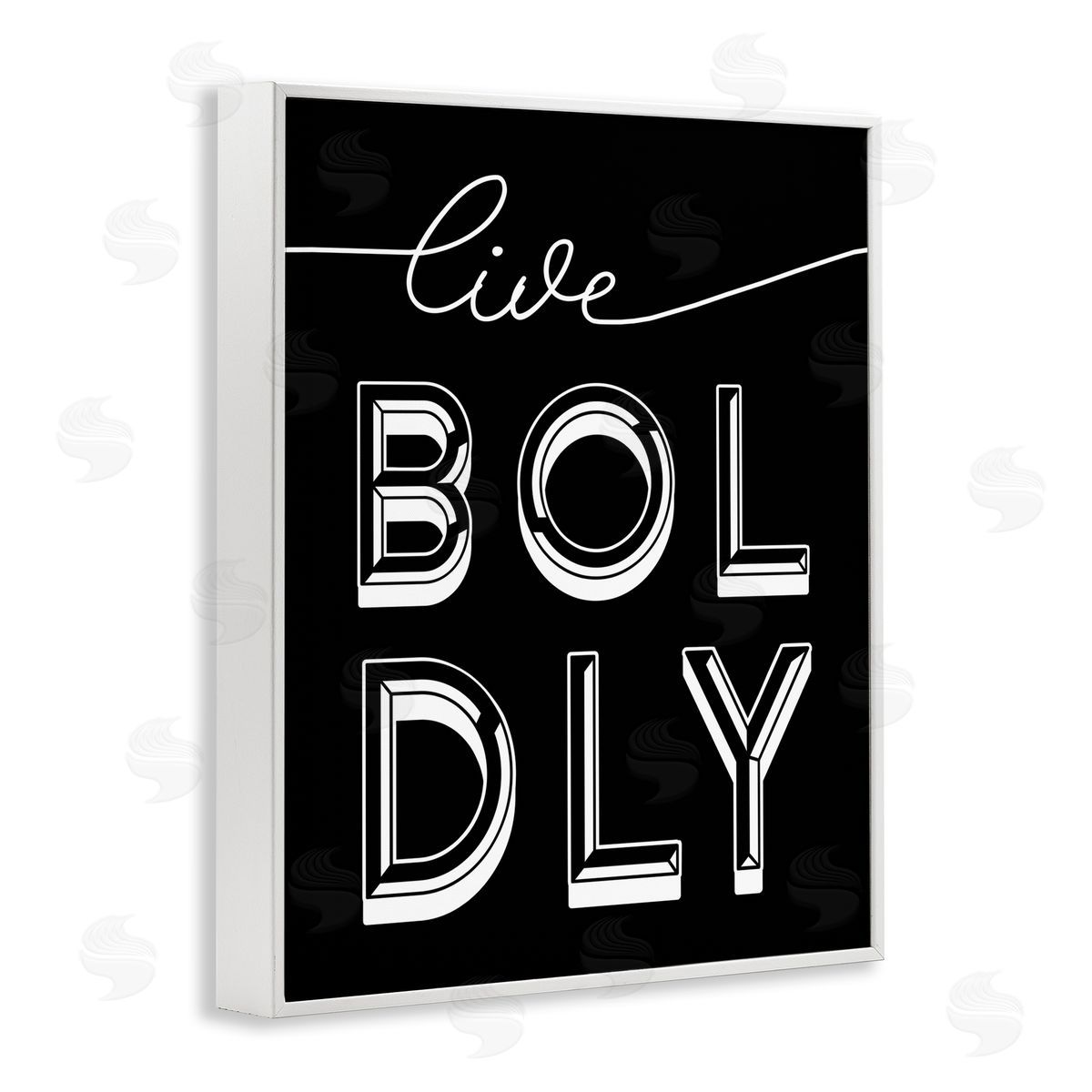 Stupell Studio Live Boldly Text Pop Typography White Framed Giclee Wall Art