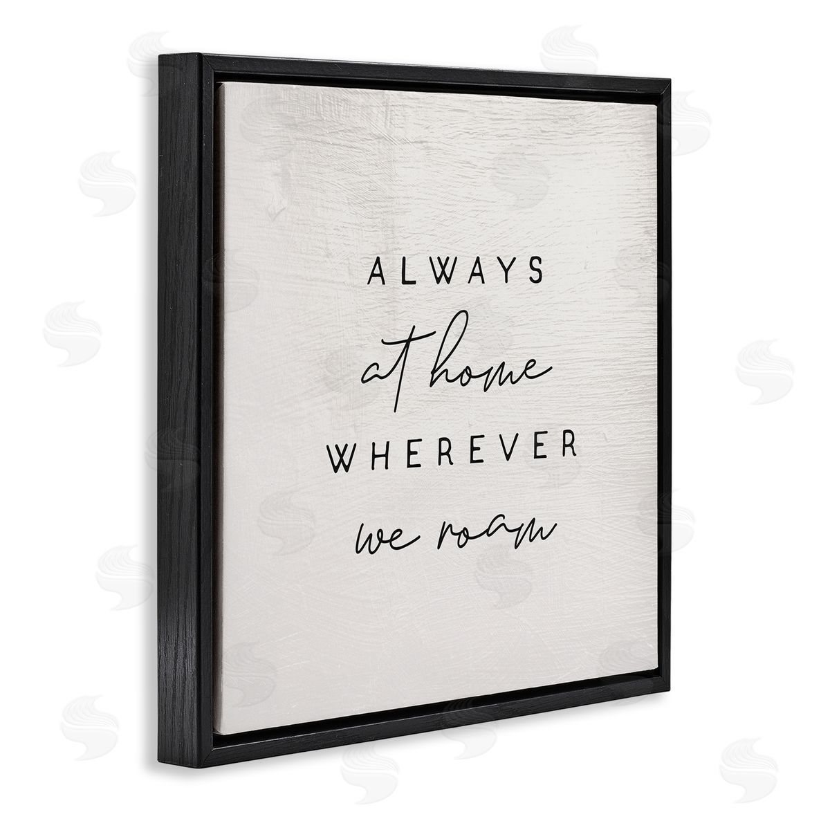 Stupell Studio Home Wherever We Roam Rustic Design Black Floater Frame Canvas Art