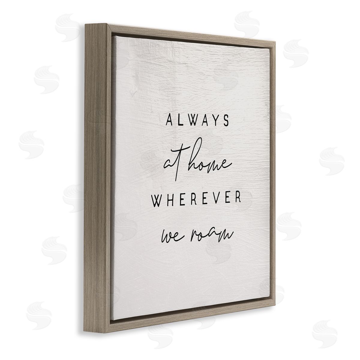 Stupell Studio Home Wherever We Roam Rustic Design Brown Floater Frame Canvas Art