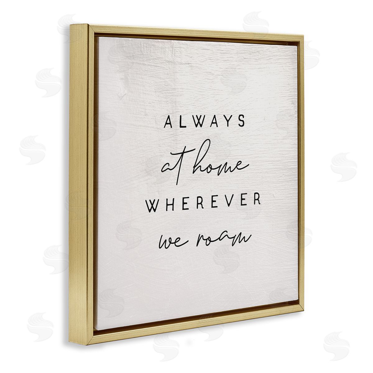 Stupell Studio Home Wherever We Roam Rustic Design Gold Floater Frame Canvas Art