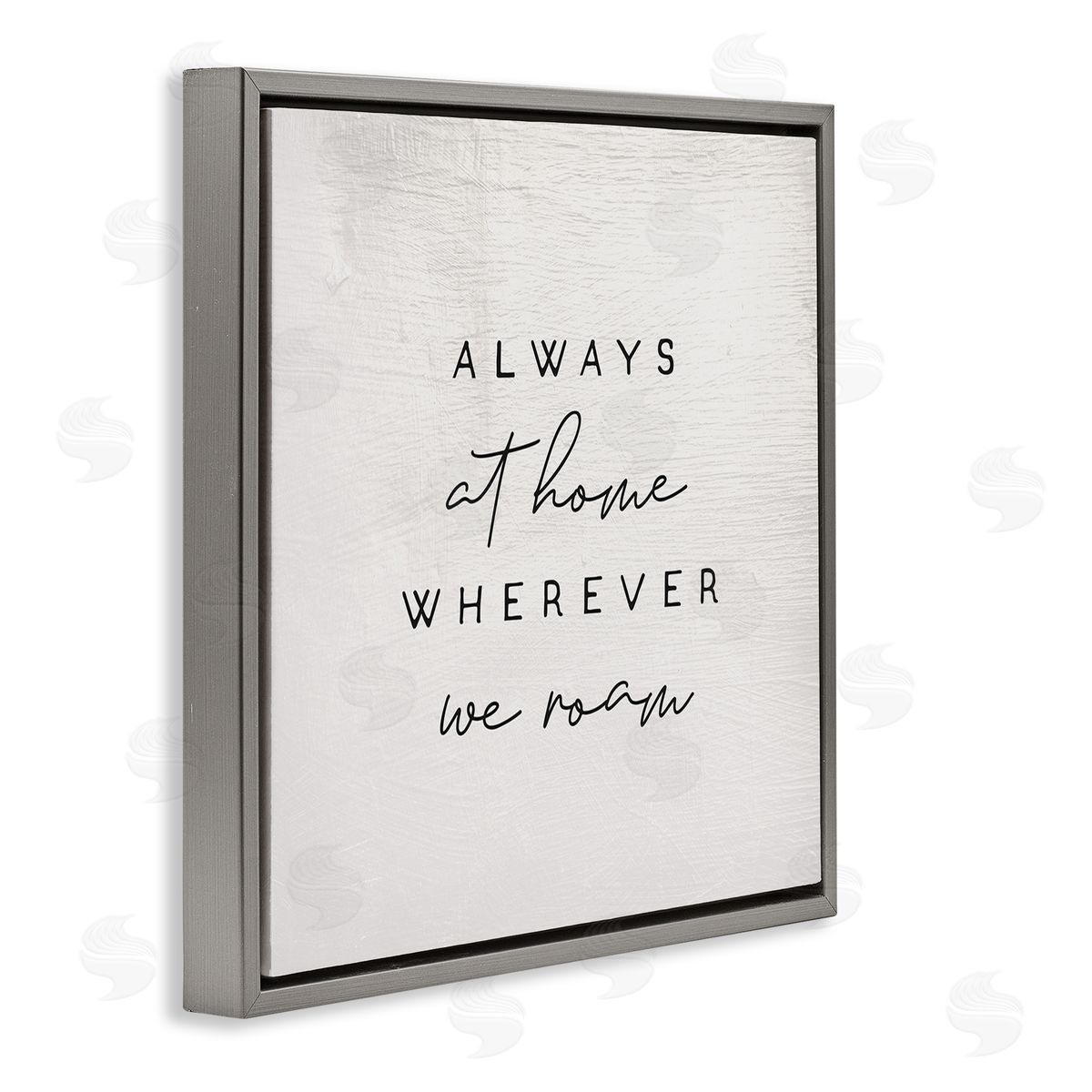 Stupell Studio Home Wherever We Roam Rustic Design Gray Floater Frame Canvas Art