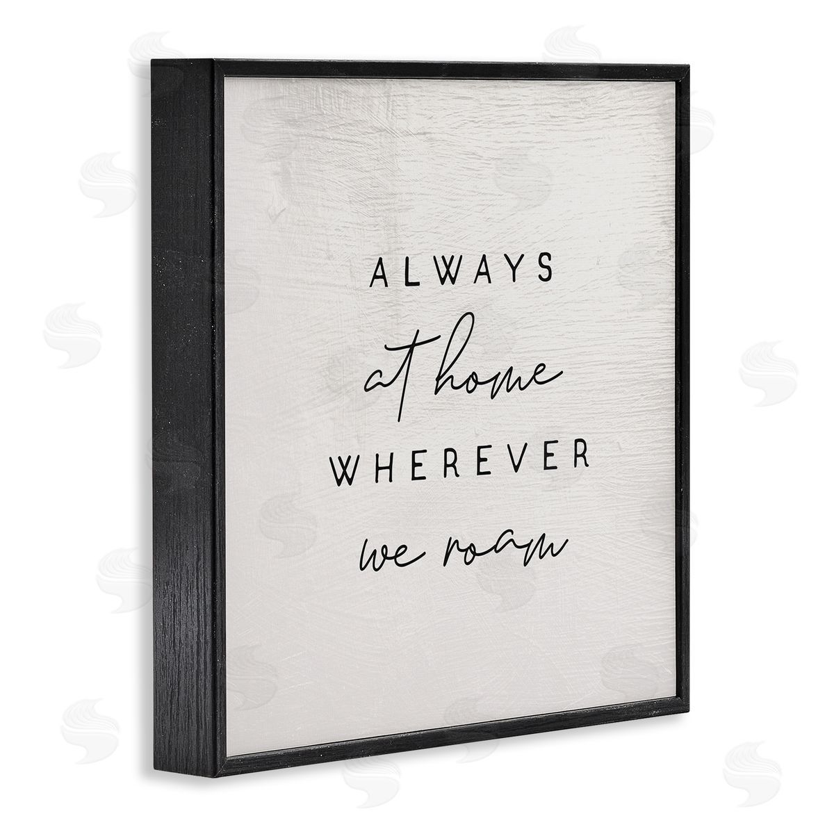 Stupell Studio Home Wherever We Roam Rustic Design Black Framed Giclee Wall Art