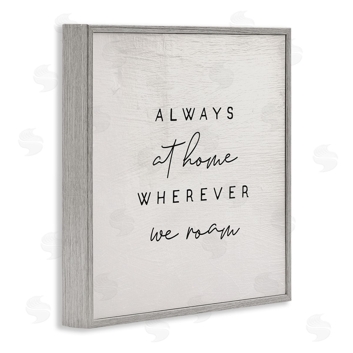 Stupell Studio Home Wherever We Roam Rustic Design Gray Framed Giclee Wall Art