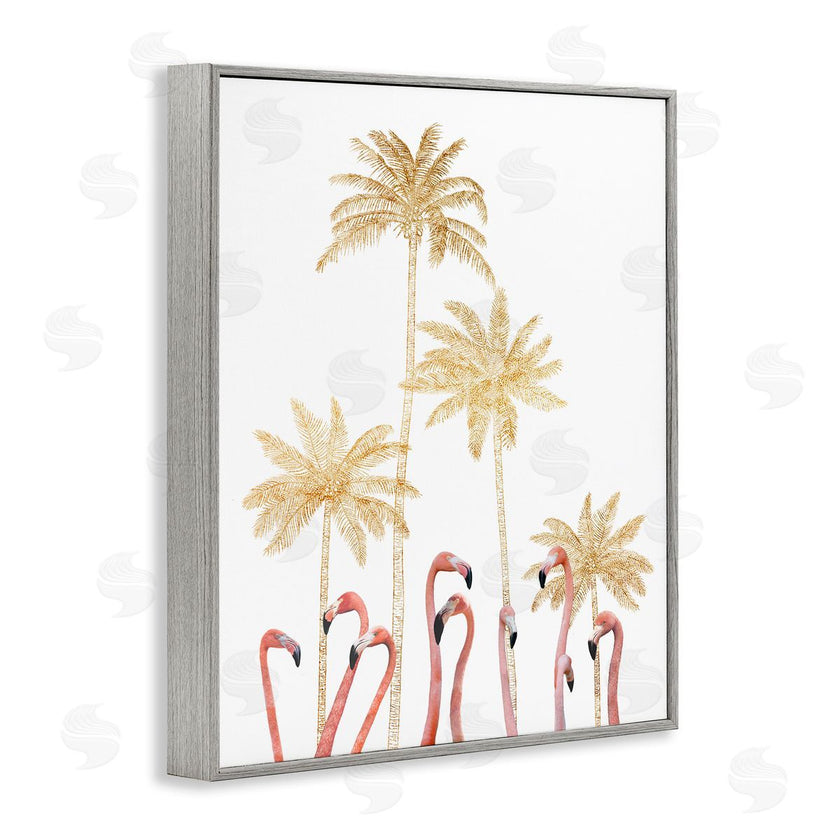 Ziwei Li | Flamingoes Golden Palm Trees