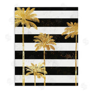 Ziwei Li | Golden Palm Trees Bold Stripes