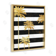 Ziwei Li | Golden Palm Trees Bold Stripes