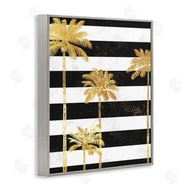 Ziwei Li | Golden Palm Trees Bold Stripes