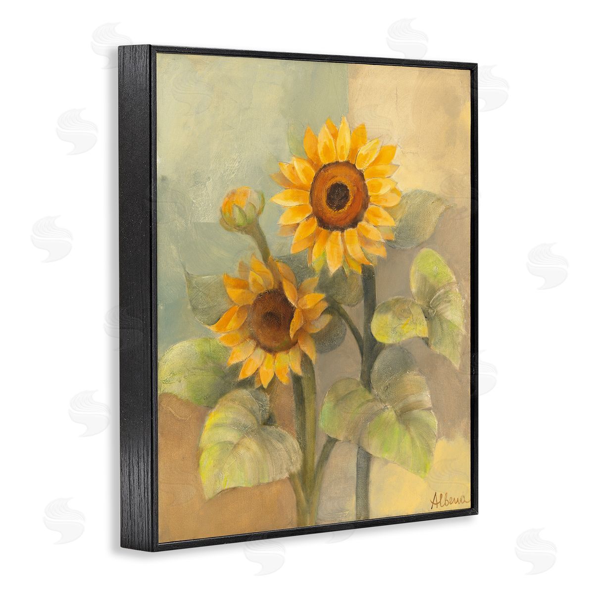 Albena Hristova Sunflower Bloom Soft Yellow Black Framed Giclee Wall Art