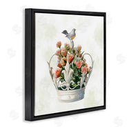 Ziwei Li | Bird Perched on Crown Rose Bouquet