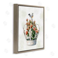 Ziwei Li | Bird Perched on Crown Rose Bouquet