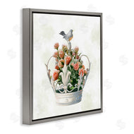Ziwei Li | Bird Perched on Crown Rose Bouquet