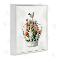 Ziwei Li | Bird Perched on Crown Rose Bouquet