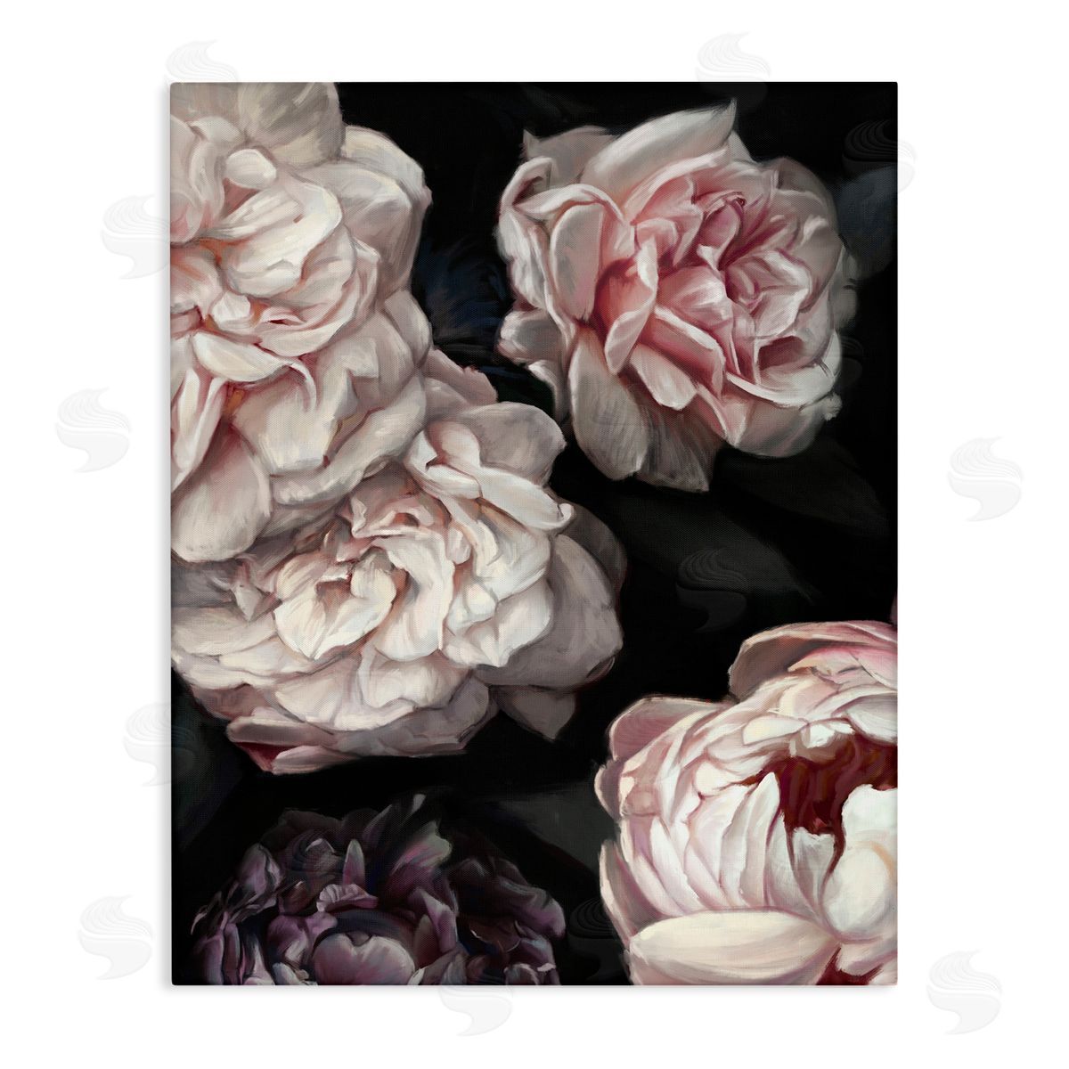 Ziwei Li Clustered Pink and White Flowers Canvas Wall Art