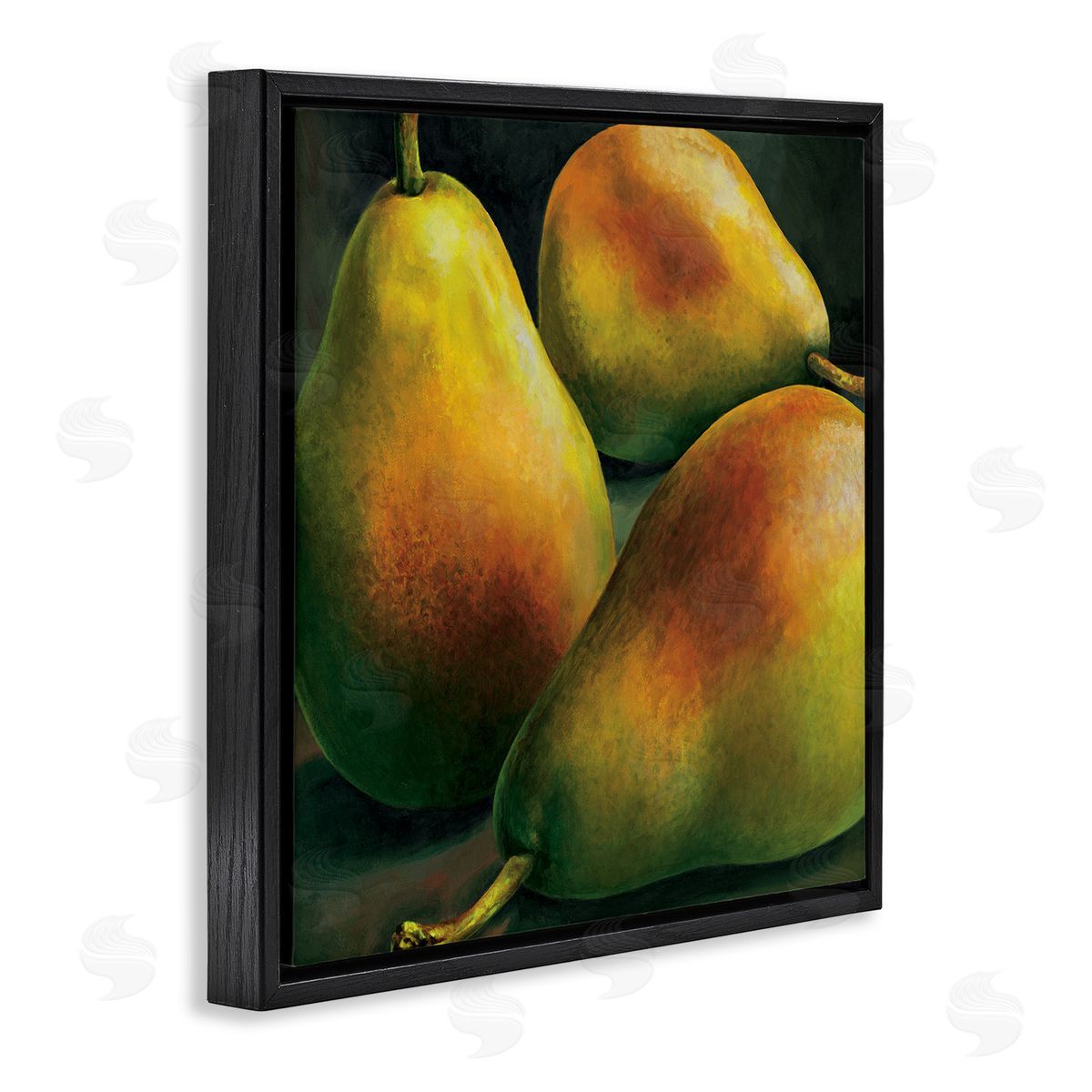 Stefania Mottinelli Yellow Pear Realistic Painting Black Floater Frame Canvas Art