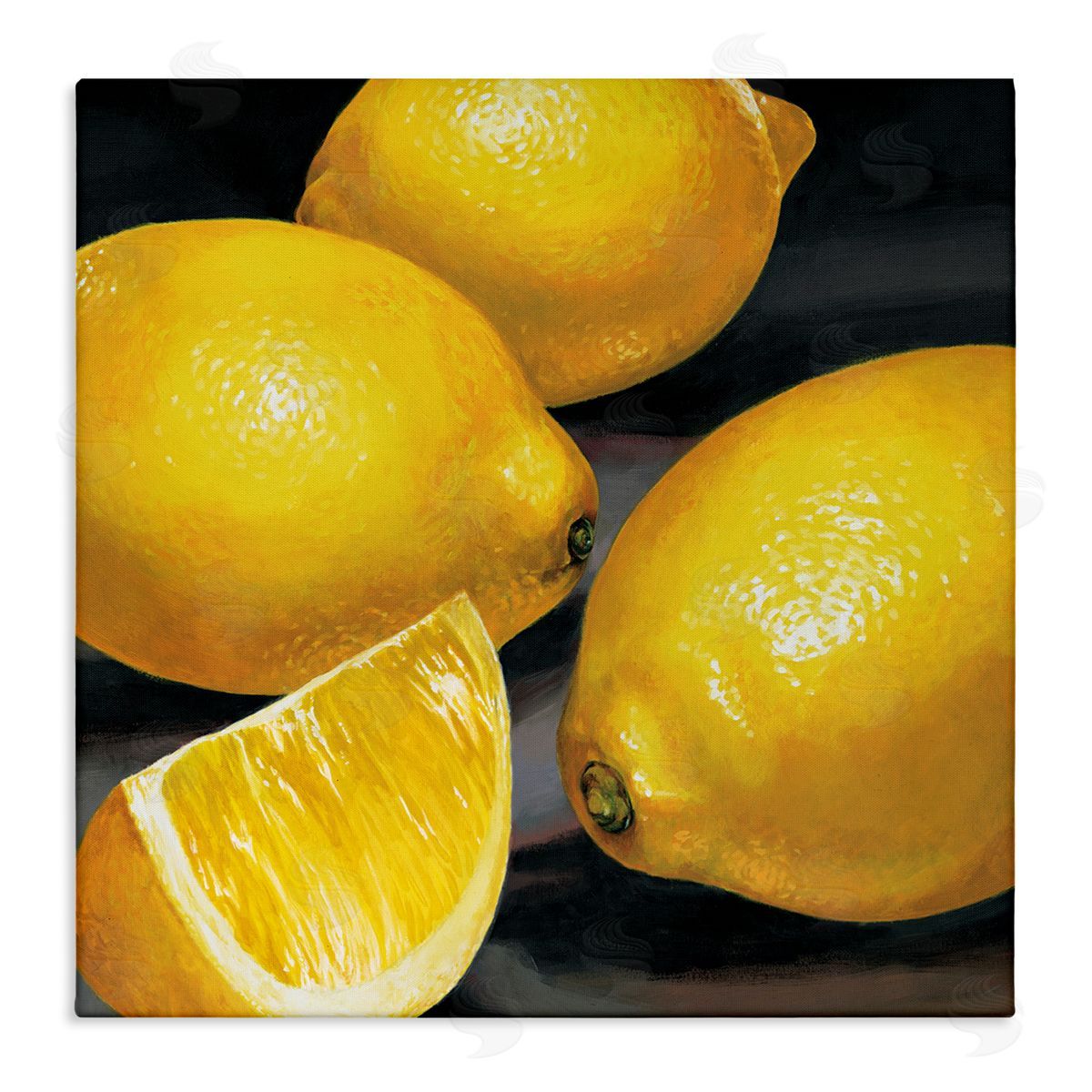 Stefania Mottinelli Yellow Lemons Hyperrealism Painting Canvas Wall Art