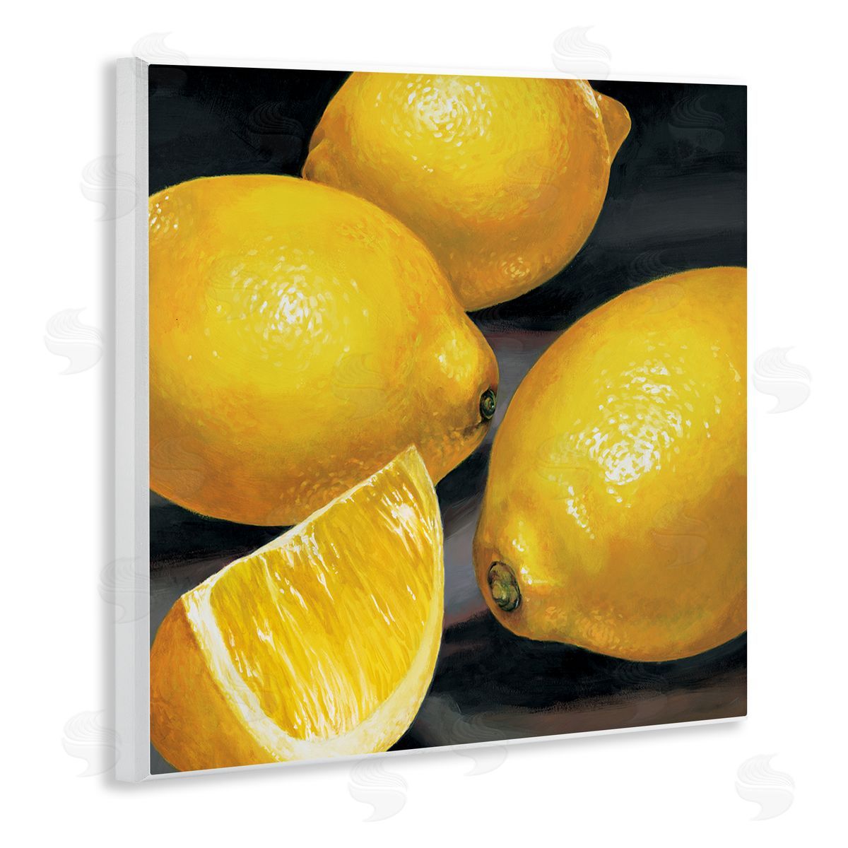 Stefania Mottinelli Yellow Lemons Hyperrealism Painting Wall Plaque Art