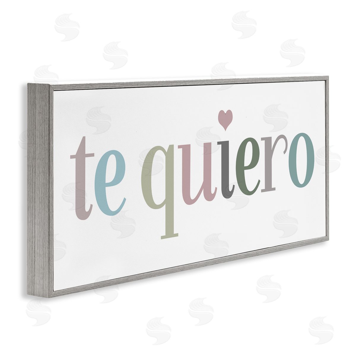 Te Quiero Romantic Spanish Grey Frame Print Wall Art, Home Decor by SD Graphics Studio