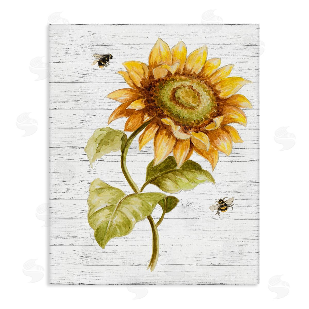 Patricia Pinto Rustic Sunflower Roaming Honey Bee Canvas Wall Art