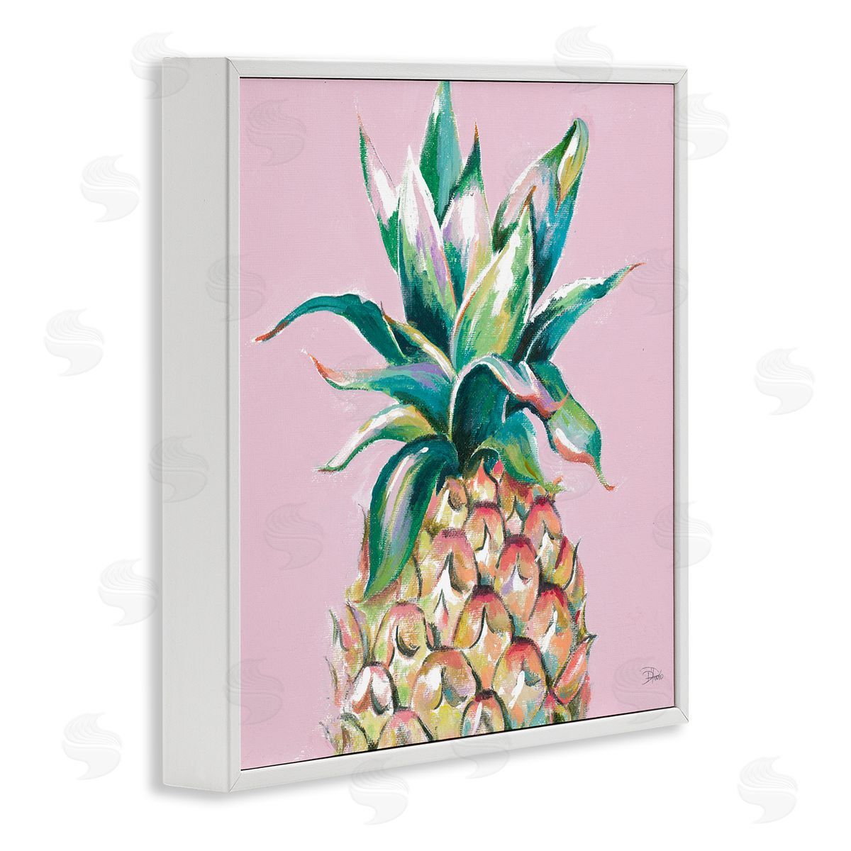 Patricia Pinto Cropped Pineapple Pink Color Pop White Framed Giclee Wall Art