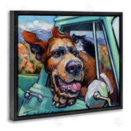 CR Townsend | Cat and Dog in Truck Window