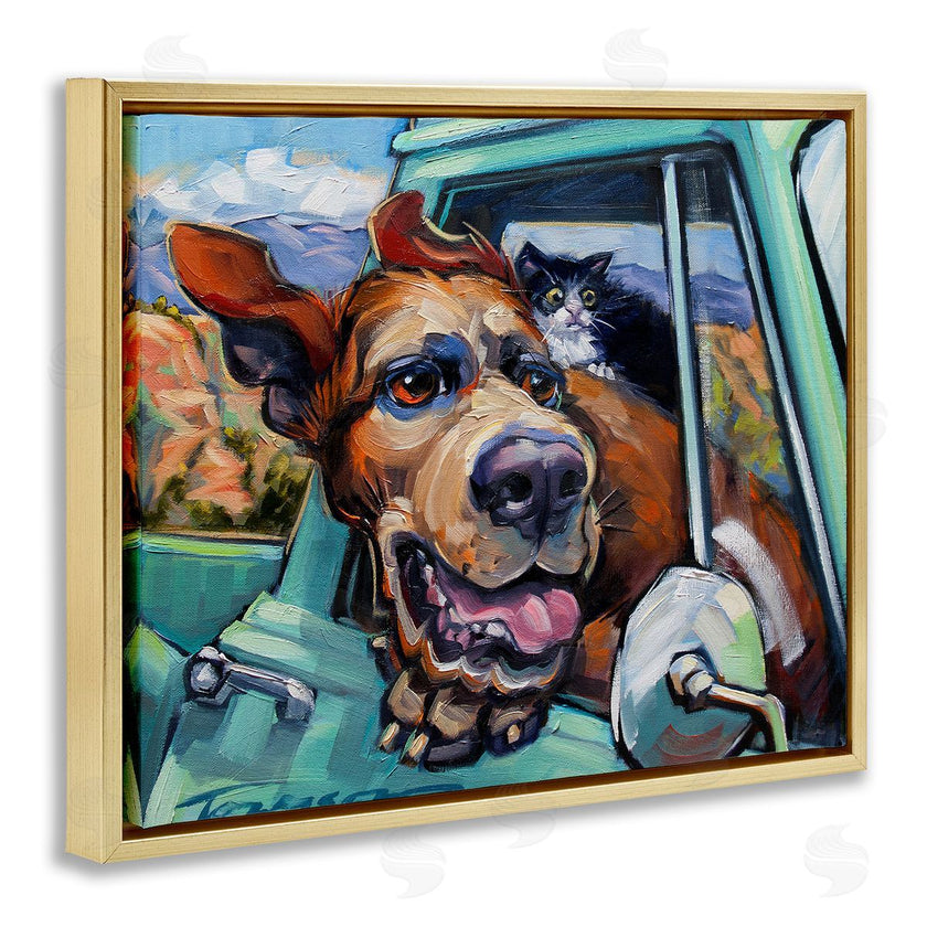 CR Townsend | Cat and Dog in Truck Window