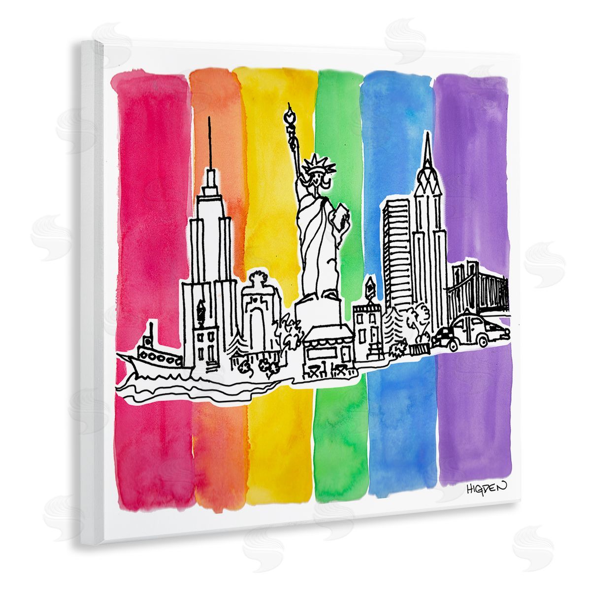 Mark Higden New York City Skyline Rainbow Wall Plaque Art