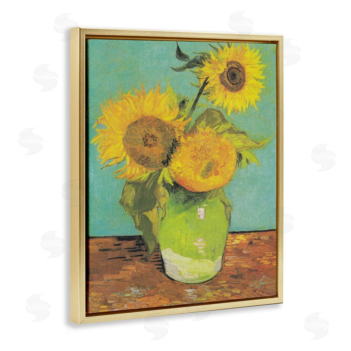 Vincent Van Gogh Traditional Sunflower Painting Van Gogh Gold Floater Frame Canvas Art