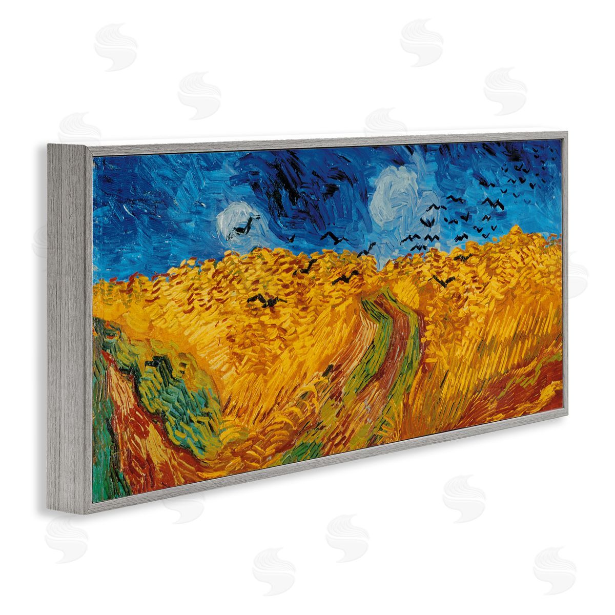 Wheat Field with Crows Classic Grey Frame Print Wall Art, Home Decor by Vincent Van Gogh