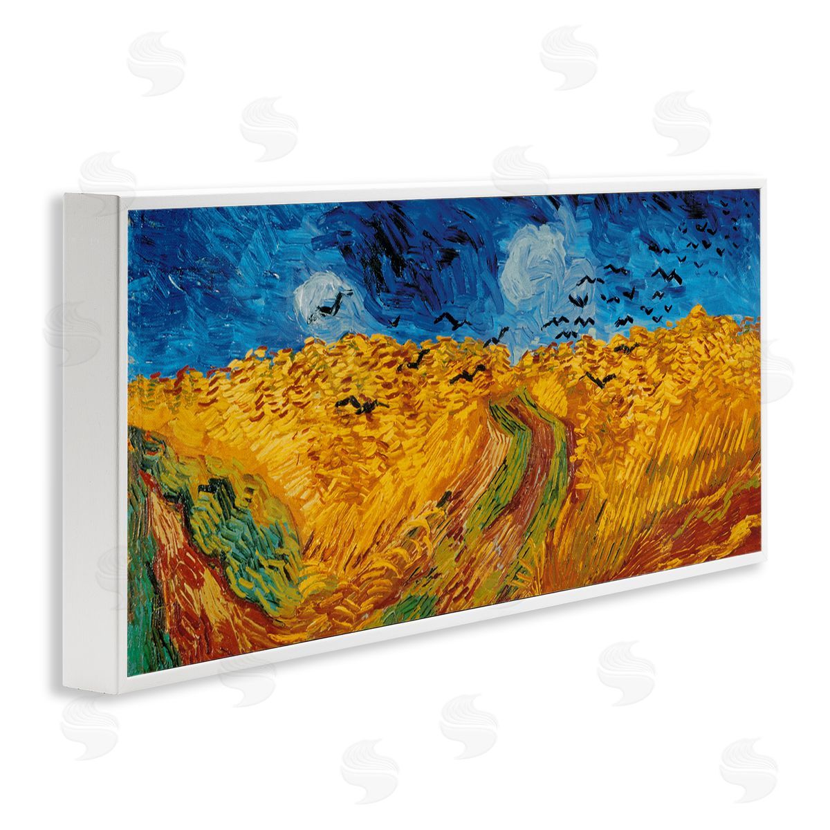 Wheat Field with Crows Classic White Frame Print Wall Art, Home Decor by Vincent Van Gogh