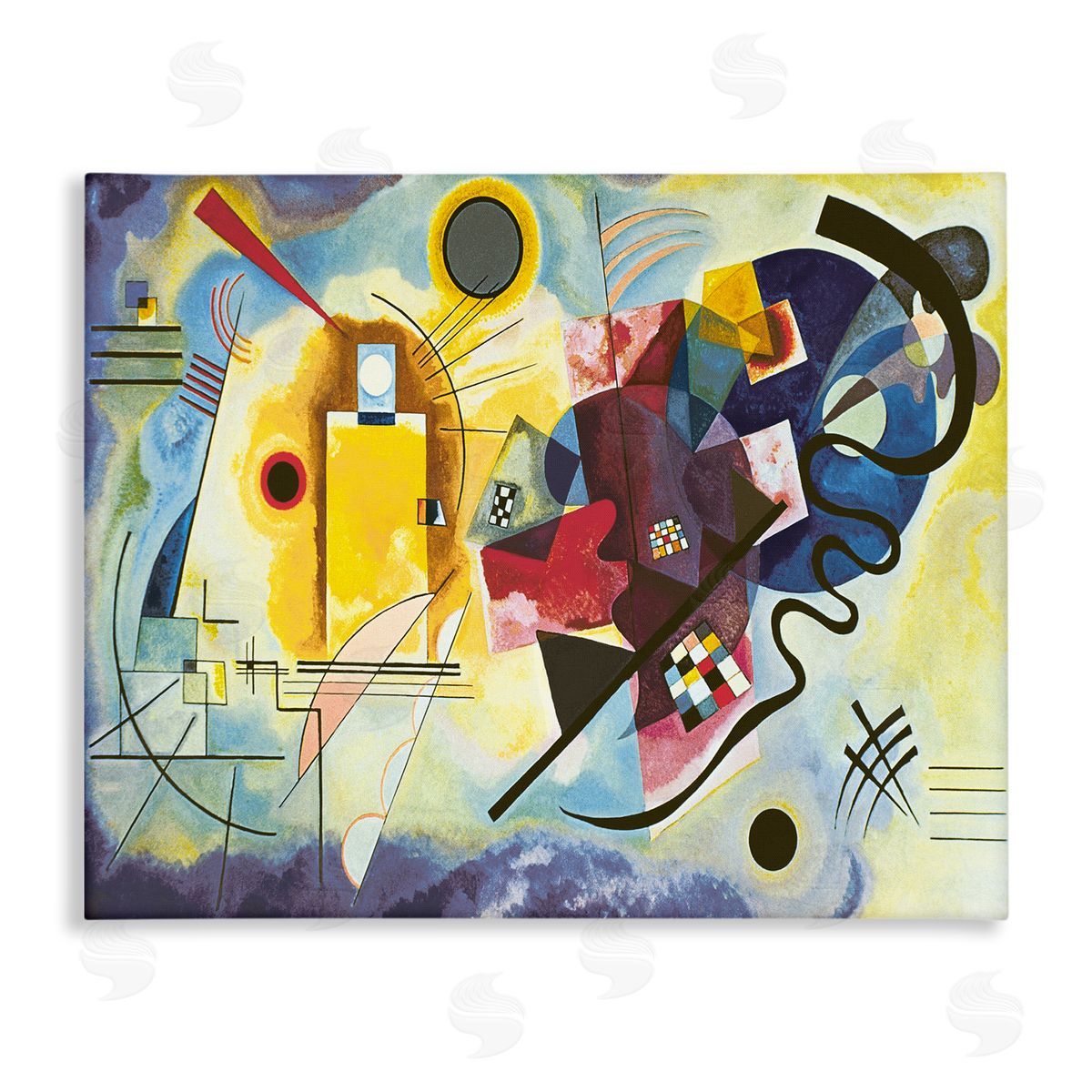 Wassily Kandinsky Classic Kandinsky Abstraction Yellow Red Blue Canvas Wall Art