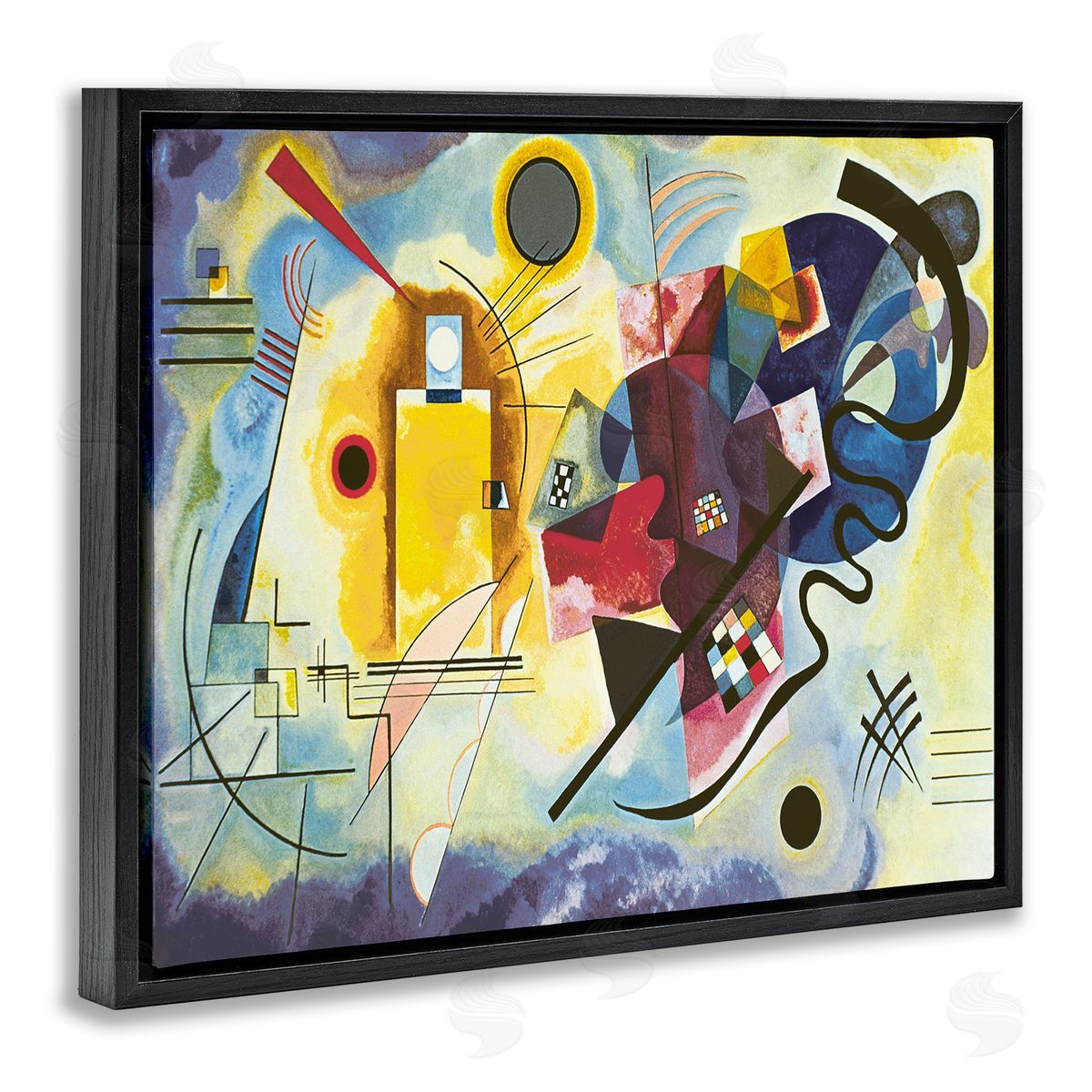 Wassily Kandinsky Classic Kandinsky Abstraction Yellow Red Blue Black Floater Frame Canvas Art