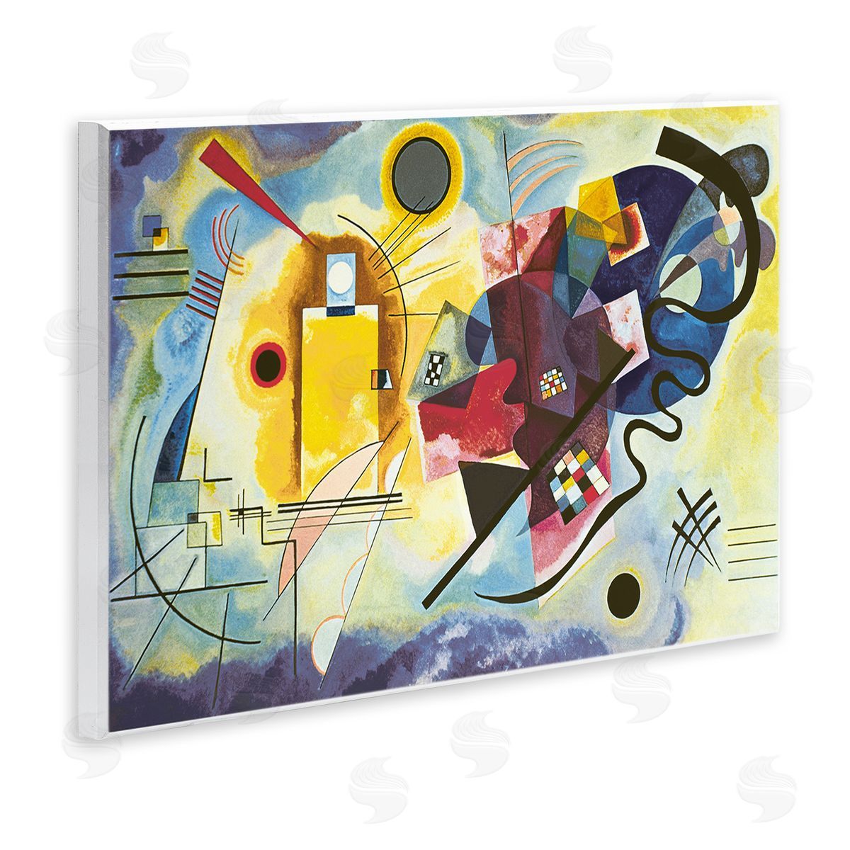 Wassily Kandinsky Classic Kandinsky Abstraction Yellow Red Blue Wall Plaque Art