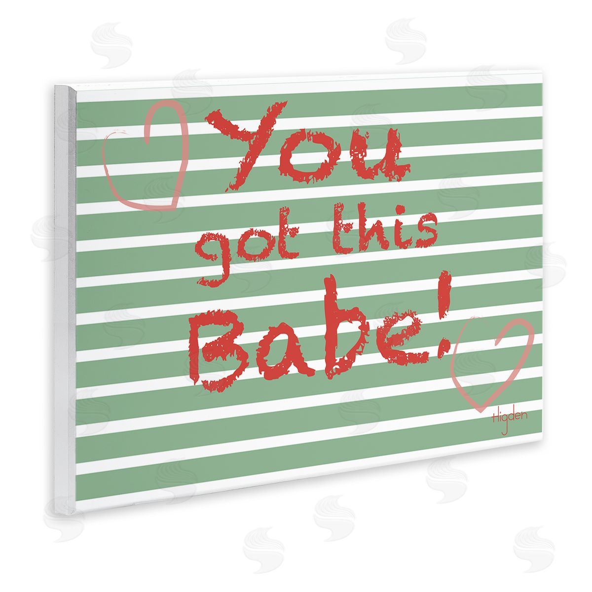 Mark Higden You Got this Babe Green Stripes Wall Plaque Art