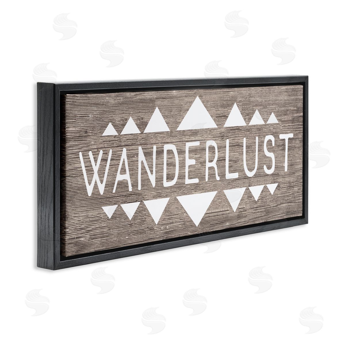 Stupell Studio Rustic Wanderlust Geometric Border Black Floater Frame Canvas Art