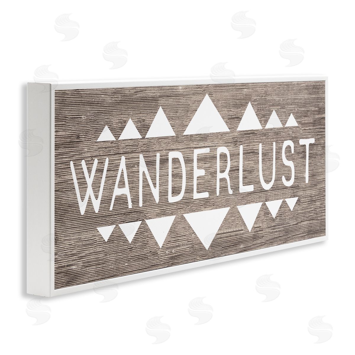 Stupell Studio Rustic Wanderlust Geometric Border White Framed Giclee Wall Art