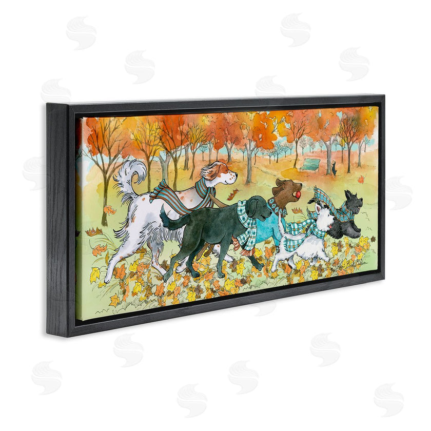 Sherri Buck Baldwin | Dogs Running in Autumn Leaves