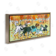 Sherri Buck Baldwin | Dogs Running in Autumn Leaves