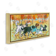 Sherri Buck Baldwin | Dogs Running in Autumn Leaves
